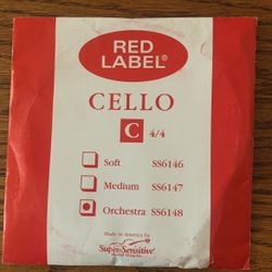 Super sensitive Red Label 4/4 Cello C String New