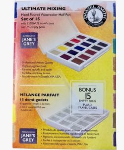 DANIEL SMITH  half pan watercolor set , set of 15 ultimate mixing* BRAND NEW* unused ,unopened $60