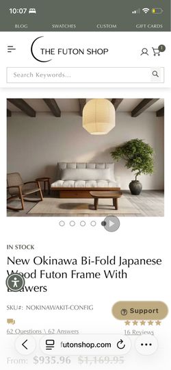 Organic Queen Futon Mattress and Wood Frame with Drawer