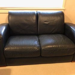Black leather couch