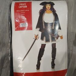 Women's Pirate Captain Costume Large 10-12