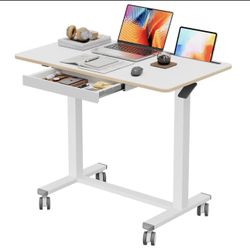 SATURDAY SPECIAL!!! $75: Mobile Standing Desk, 35inch Small Rolling Table with Drawer