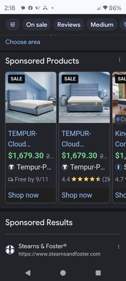 Cal King TempurPedic Cloud memory foam mattress
