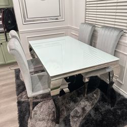 Coaster Furniture Carone 5 Pcs Dining Set Grey Chair 60x 35.5 Inch