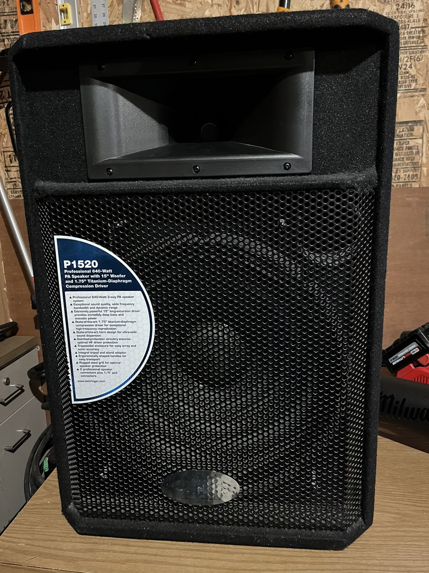 Behringer P1520 Speakers (x2)