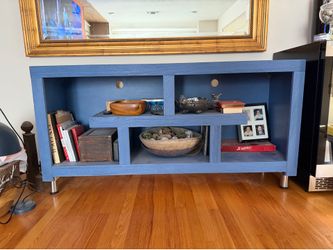 Blue console tv stand
