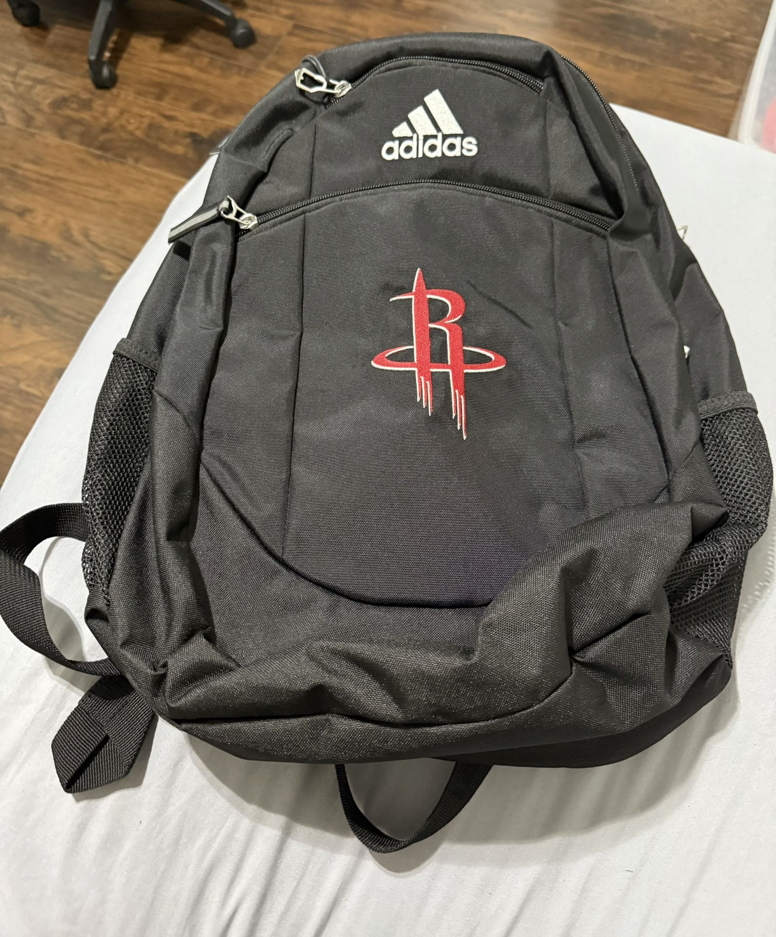 Adidas Striker 2 Team Backpack Black Bag With Adidas & Houston Rockets Logo New
