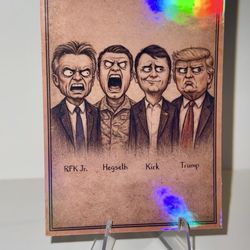 *New Series Vintage Trading Card ~ Jeffrey Epstein Donald Trump Charlie Kirk not garbage pail kids politic Satire