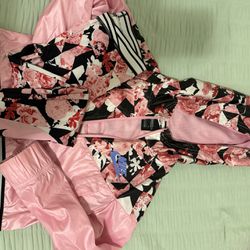 Nike Dri Fit Tempo Pink Floral Roses Girls Small (6)