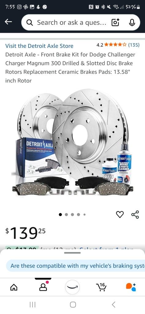 Detroit Axel Front Brake And Rotors