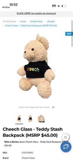 Cheech Glass Teddy Stash Backpack
