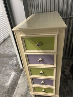 2 same drawer chests long with shelves kids furniture