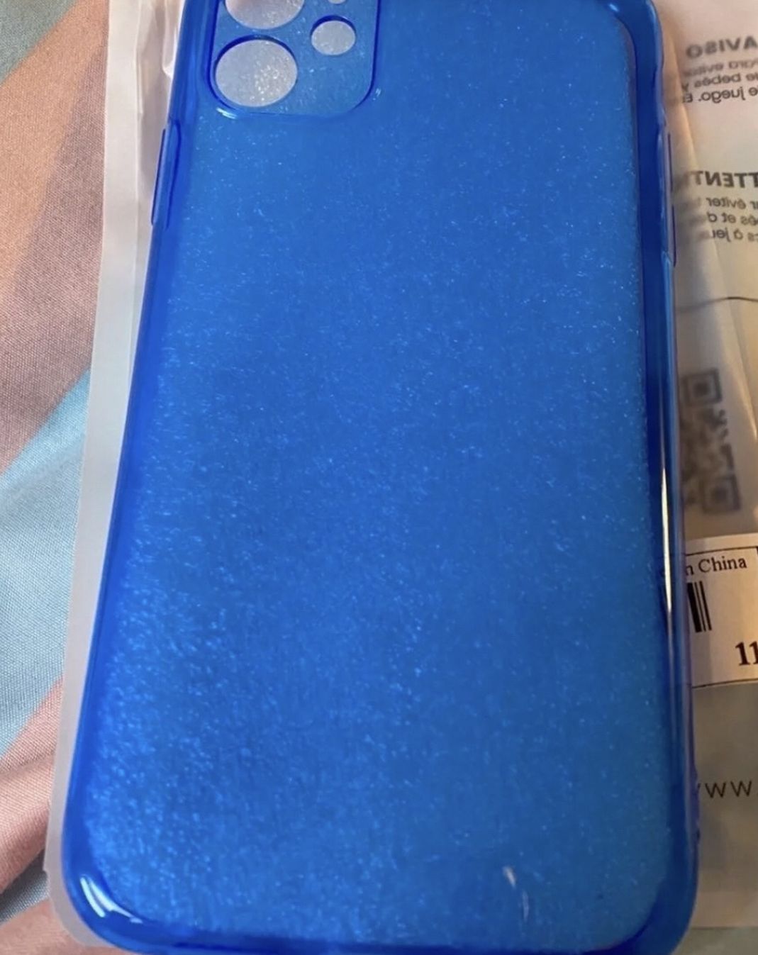 Blue rubber phone case for iphone 11