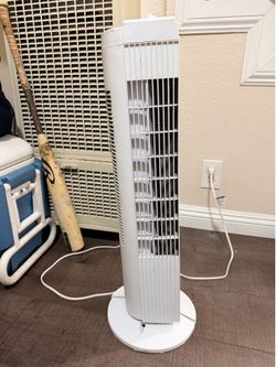 White  oscillating fan
