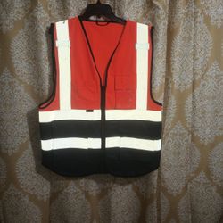 Orange With Navy Blue Bottom Reflective 3M Vest