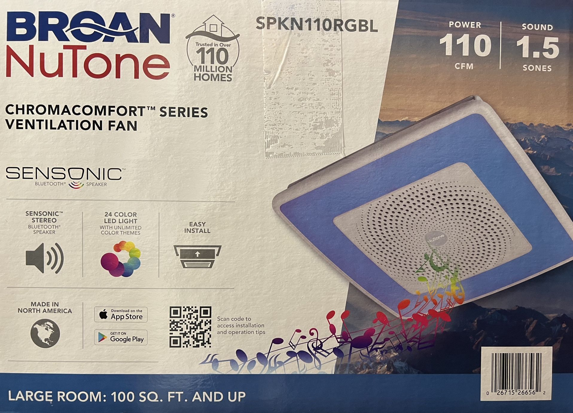 Broan NuTone Sensonic Series 110 CFM Ceiling Bathroom Exhaust Fan