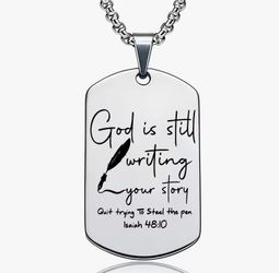 GOD IS STILL WRITING YOUR STORY PENDANT & CHAIN