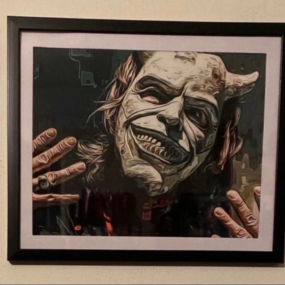 Custom Art Piece Of The Movie The Black Phone on black frame