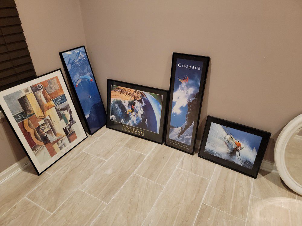 Selling 5 Framed Art Pieces
