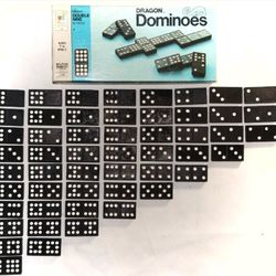 Vintage 1970 Milton Bradley Classic Double Nine Dragon Dominoes COMPLETE SET!
