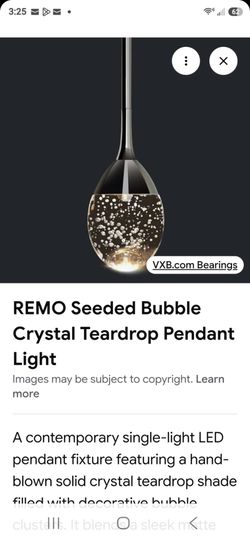 REMO Seeded Bubble Crystal Teardrop Pendant Light( NEW)
