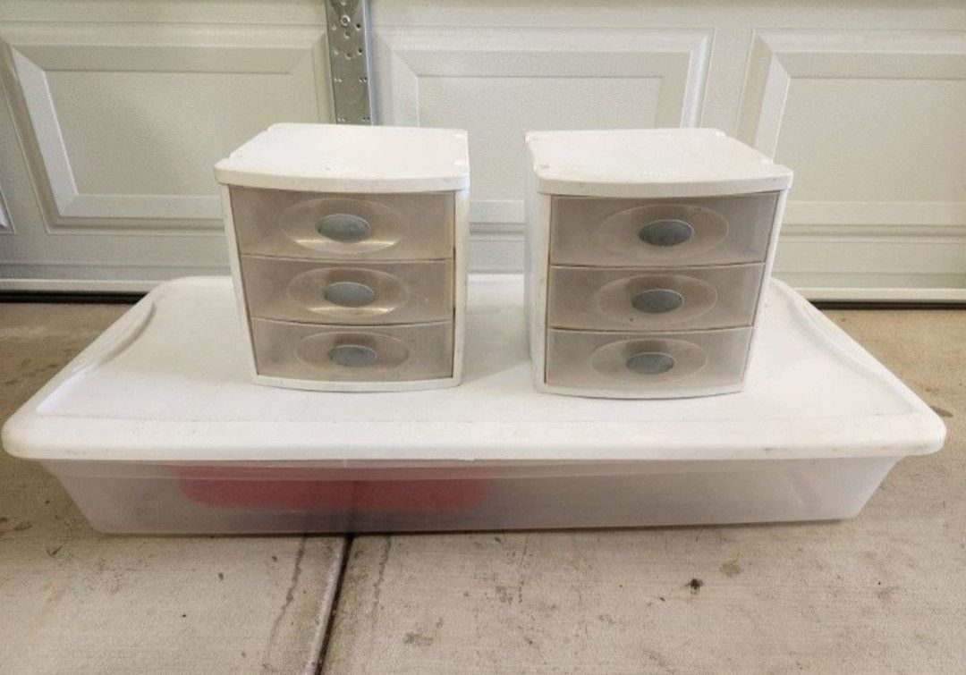 Sterilite Under The Bed Storage Container And Mini 3 Drawer Container