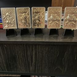 Vintage 1999 Pokemon 23k Gold Plated “cards”