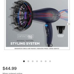 Infiniti Pro by Conair 1875 Watt Texture Styling Hair Dryer for Natural Curls and Waves, 1.0 ea