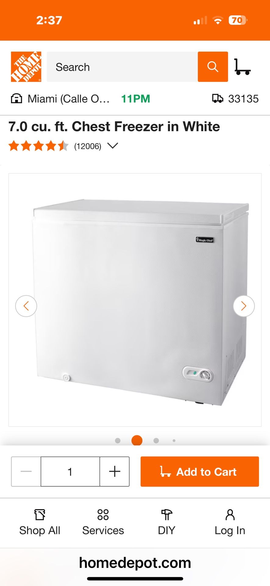 Chest freezer