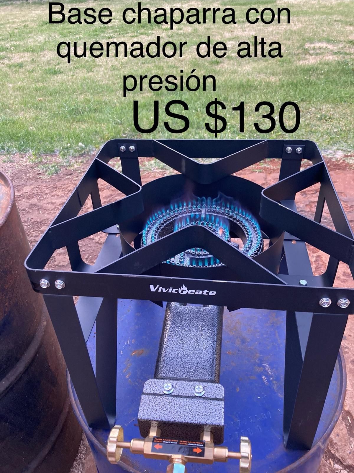 Base Chaparra Con Quemador De Gas De Alta Presión Extra Fuerte 