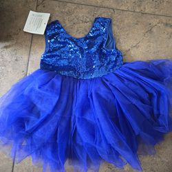 Baby Girl Sequins Dress Toddler Flower Girl Sleeveless Princess Dresses Party Wedding Gown Royal Blue
