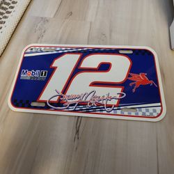 VINTAGE Nascar Plastic License Jeremy Mayfield #12 Mobil