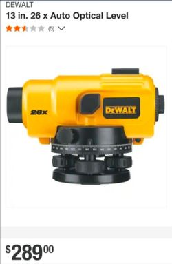 New DEWALT 13 in. 26 x Auto Optical Level. Retails Around $310 With Taxes!