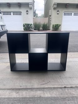 Black 6-Cube Storage Organizer Shelf