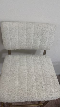 Boucle Accent Chair with Gold Frame