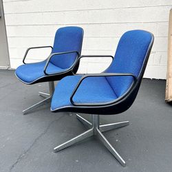 Vintage Modern Mid Century Harpers Steelcase  Swivel Office Armchairs