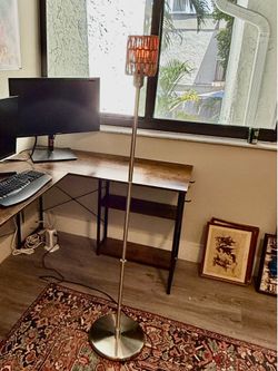 Floor Lamp with Woven Shade