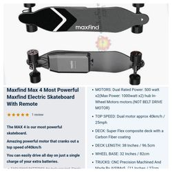 MaxFind Max 4 Electric Skateboard (without remote control)