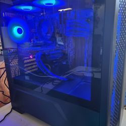  Gaming PC AMD 5600X Asus RTX 3060 Nvidia Lian LI Case Blue LED Fans 1TB NVME