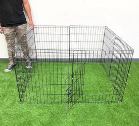 (New in box) $39 Small 24” Tall Dog Pet Playpen Fence Gate 8-Panels X (24” Tall X 24” Wide)