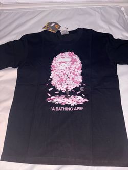 Pink flower bathing ape shirt
