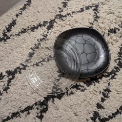 Pair Of Small, Mismatched Plates