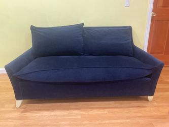 Blue velvet 2 seater sofa
