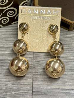Statement Gold Spherical Earrings 