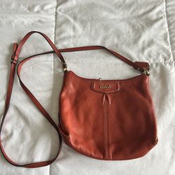 Coach orange, leather crossbody bag