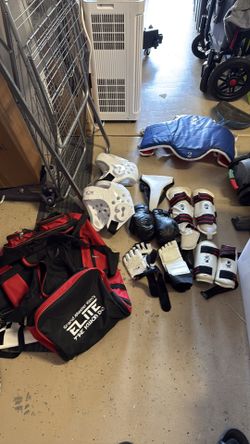 Size 2 TKD sparring gear with cari g duffle grand master bag Elite