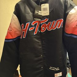 Satin H Town Rockets Astronaut Bomber Jacket
