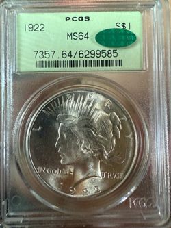 1922 Peace Dollar - MS64 OGH!