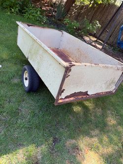 Arg0 fab dump trailer 1250 lb capacity. 17 cu ft heavy use