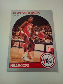 Vintage 1990 nba hoops basketball/ Ron Anderson/76ers/ forward/ card # 224
